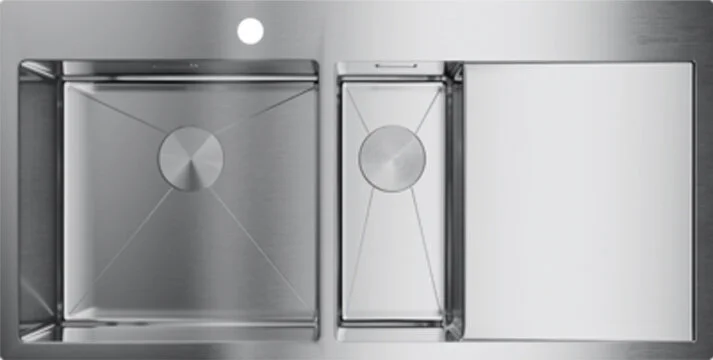 Мойка для кухни Omoikiri Akisame 100-2-IN-L 100 см нержавеющая сталь чаша слева 4973544 (детальная фотография)