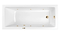Ванна гидромассажная Whitecross Wave Soft, 170 х 70 см, увеличенная толщина акрила, усиленная армировка, белый/золото, 0101.170070.100.SOFT.GL