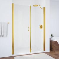 Душевая дверь профиль золотой стекло прозрачное Vegas-glass
