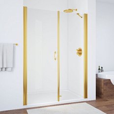Душевая дверь профиль золотой стекло прозрачное Vegas-glass