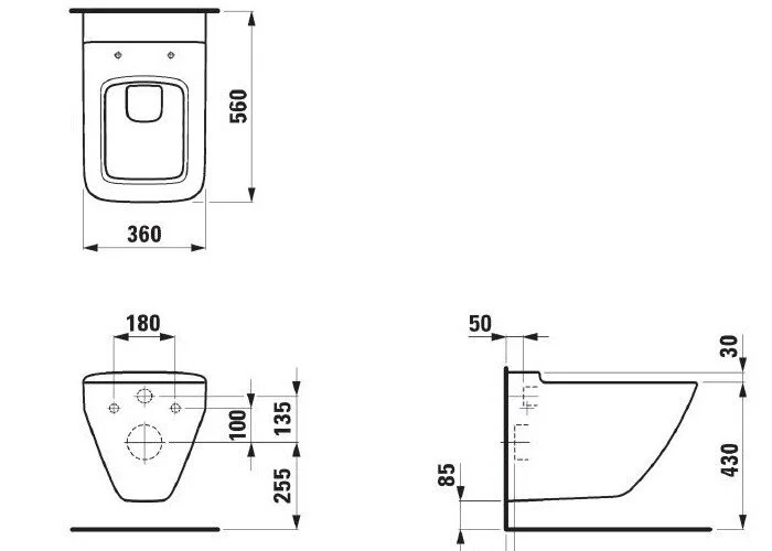 Унитаз подвесной Laufen Palace белый 8.2070.0.000.000.1 (детальная фотография), современные, hi-tech