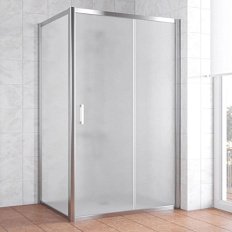 Душевой уголок профиль глянцевый хром стекло сатин Vegas-glass