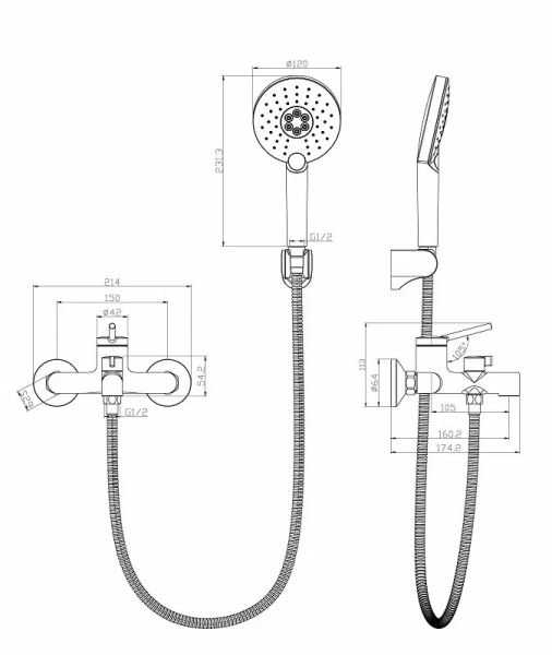 Смеситель для ванны Lemark Minima хром LM3814C (детальная фотография), для ванны