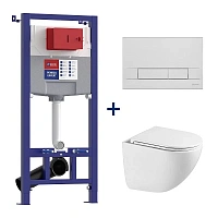 Унитаз с инсталляцией Lemark Glazer клавиша хорм глянец