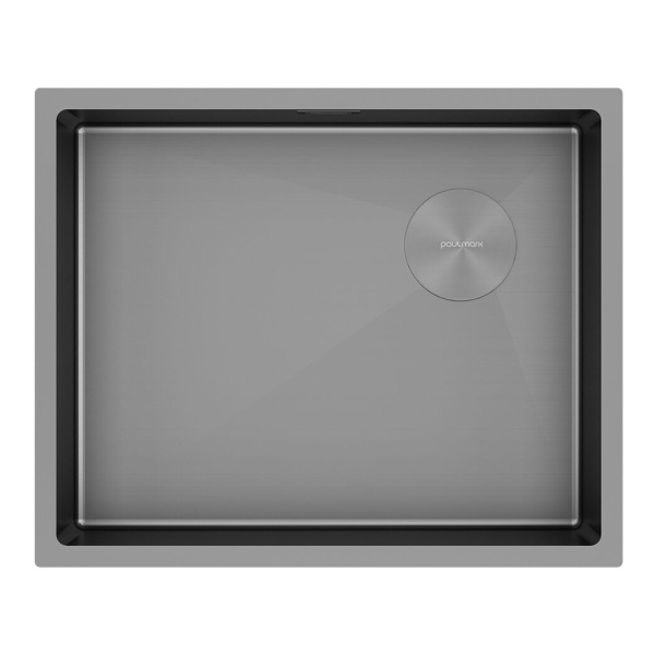 Мойка для кухни Paulmark Next-Skew 54 см матовый серый PM885444-MG (детальная фотография)