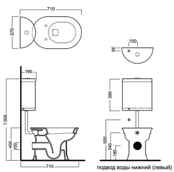 Унитаз Hatria Dolcevita YXXN,YXXP 35х60 см (детальная фотография), белые