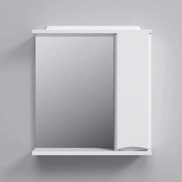 Зеркальный шкаф с подсветкой Am.Pm Like 65 см белый глянец, правый M80MPR0651WG (детальная фотография), белые