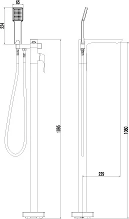 Смеситель для ванны Lemark Unit LM4544C (детальная фотография), для ванны