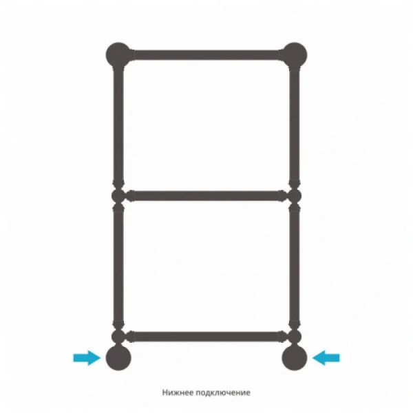 Полотенцесушитель водяной Сунержа Ренессанс 50х86 см черный матовый 31-0280-8650 (детальная фотография), лесенка, вертикальные