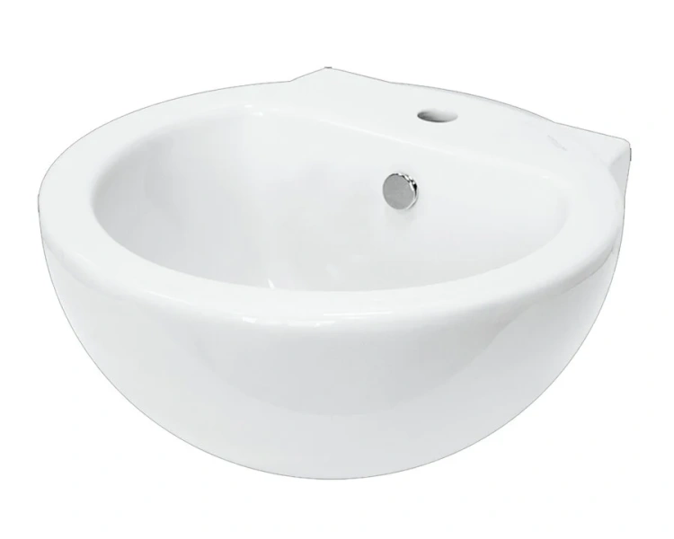 Раковина Sanita Luxe Art 50 см фарфор WB.PD/Art/50-C/WHT.G/S1 (детальная фотография), подвесные, на пьедестал, пристенные