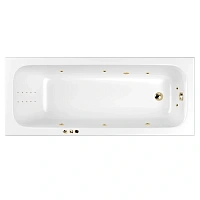 Ванна акриловая гидромассажная Whitecross Vibe Smart nano, 0105.170070.100.SMARTNANO.GL, 170 x 70 см, белый/золото