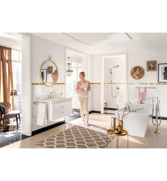 Смеситель для ванны Hansgrohe Metropol Classic хром/золото 31445090 (детальная фотография), хром-золото, комбинированные