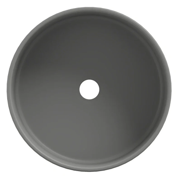 Раковина Aqueduto ESPIRAL 40 см серая матовая ESP0130 (детальная фотография), накладные (на столешницу)