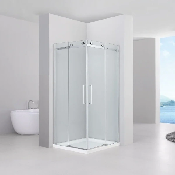 Душевой уголок Black&White Stellar Wind 140x80 см профиль хром, стекло прозрачное 2028014 (детальная фотография)