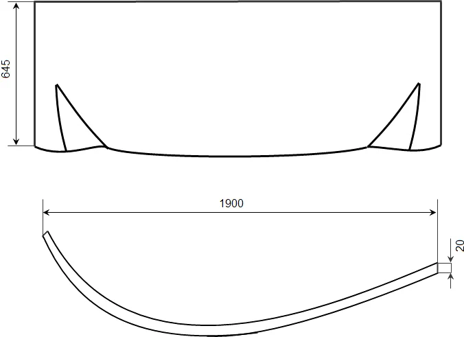Фронтальная панель Timo 190x64.5 см правая FPIVA16R (детальная фотография), в наличии