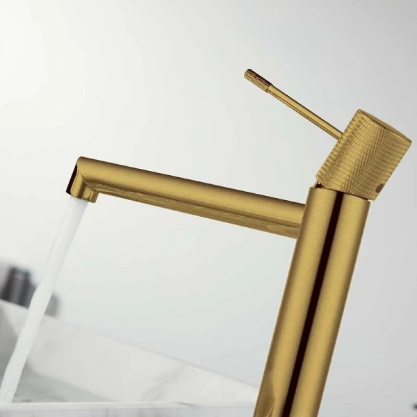 Смеситель для раковины Vincea Desire брашированное золото VBF-1D2BG (детальная фотография), современные, hi-tech