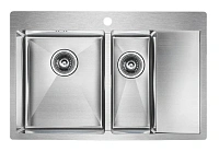 Мойка для кухни Paulmark Liga 78 см нержавеющая сталь, правосторонняя