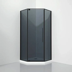 Душевой уголок Black&White Stellar Wind 90x90 см профиль черный, стекло серое