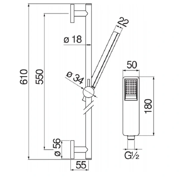 Душевой гарнитур Nobili AD140/53 латунь (детальная фотография), душевые гарнитуры