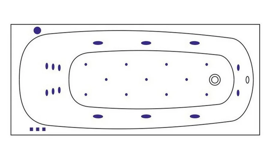 Ванна гидромассажная Whitecross Layla Ultra, 180 х 80 см, увеличенная толщина акрила, усиленная армировка, белый/хром, 0102.180080.100.ULTRA.CR (детальная фотография), акриловые