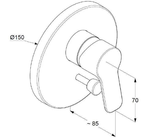 Смеситель для душа Kludi Pure&Easy встраиваемый 374190565 (детальная фотография), для душа