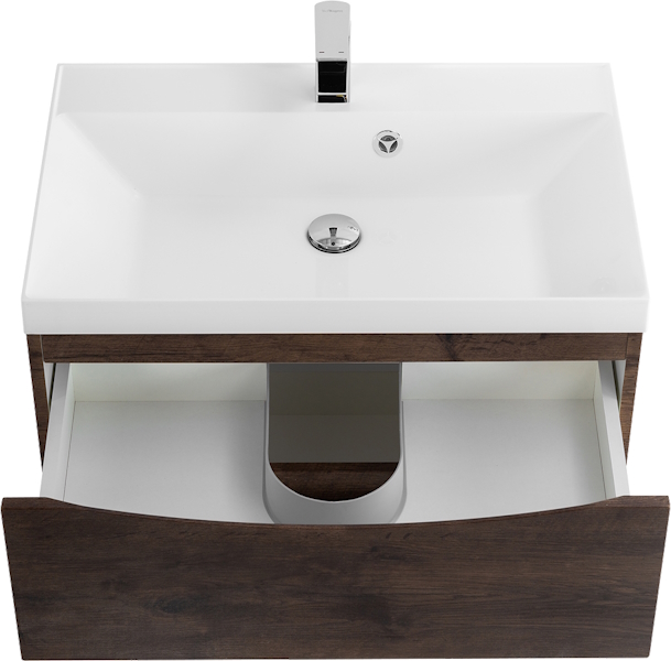 Тумба под раковину подвесная BelBagno Marino 70 см rovere moro MARINO-700-2C-SO-RW-P (детальная фотография), моноблок