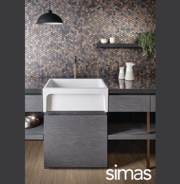 Мойка для кухни Simas Lavabi d’arredo 75 см белая Q500 BI (детальная фотография), без крыла, глубокие