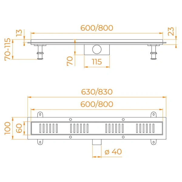 Душевой лоток RGW SDR 80 см черный 64213480-04 (детальная фотография), черые