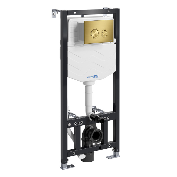 Инсталляция для унитаза WasserKRAFT Aller с кнопкой смыва матовое золото 10TLT.010.ME.MG01 (детальная фотография)