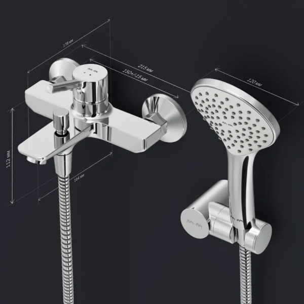 Смеситель для ванны AM.PM X-Joy S с душем, хром F85B15000 (детальная фотография) index_1