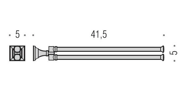 Полотенцедержатель Colombo Portofino хром B3212 (детальная фотография), классические, ретро