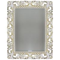 Зеркало прямоугольное с фацетом, цвет белый глянец с золотом, Tessoro Isabella 75