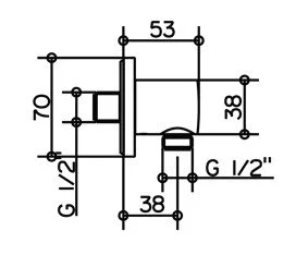Выход из стены для шланга DN15, хром, Keuco 54947 010000 (детальная фотография), по запросу