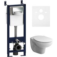 Унитаз с инсталляцией Am.Pm Sense с сиденьем микролифт и клавишей