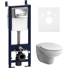 Унитаз с инсталляцией Am.Pm Sense с сиденьем микролифт и клавишей