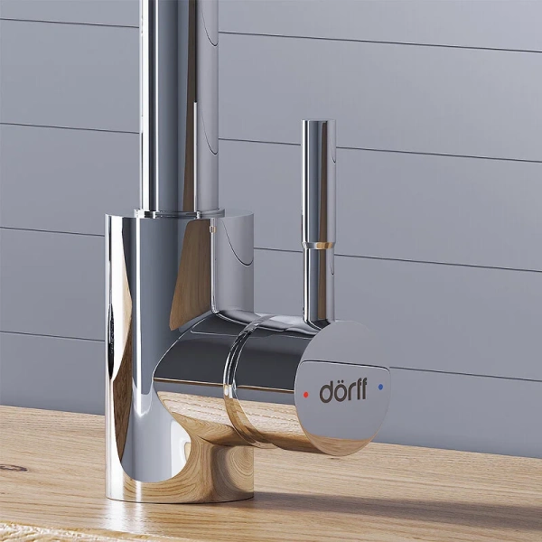 Смеситель для кухни Dorff Logic хром D3007500 (детальная фотография), однорычажные, двухрычажные