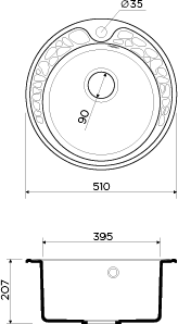 Мойка для кухни Omoikiri Tovada 51-SA 51 см бежевая 4993412 (детальная фотография), из искусственного гранита