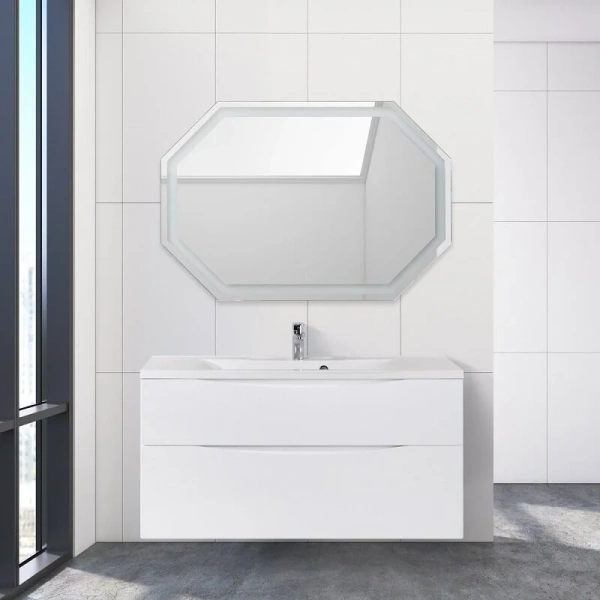Тумба под раковину подвесная BelBagno Marino 100 см bianco lucido MARINO-H60-1000-2C-SO-BL-P (детальная фотография), подвесная, пристенная