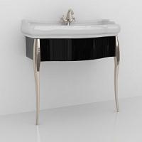 Консоль под раковину Kerasan Retro черная, ножки хром