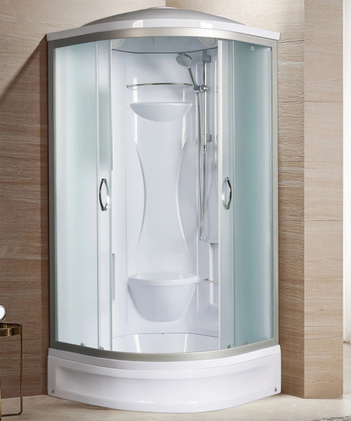 Душевая кабина River Rein 80х80 см раздвижные двери REIN 80/24 МТ (детальная фотография), полукруглые, четверть круга