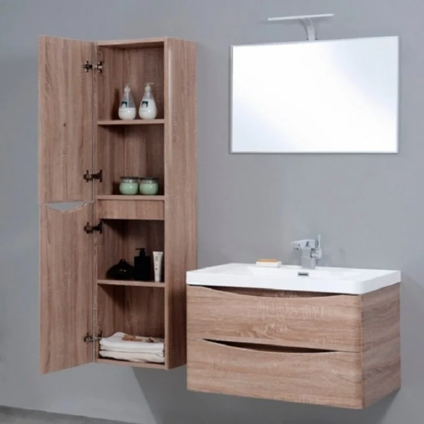 Шкаф-пенал подвесной BelBagno Ancona-N 35 см rovere bianco правосторонний ANCONA-N-1700-2A-SC-WO-R (детальная фотография), 35 см