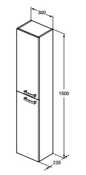 Шкаф-пенал подвесной Ideal Standard Tempo 30 см белый лак глянцевый E3243WG (детальная фотография), нет в наличии