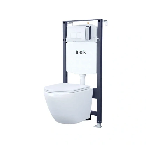 Унитаз с инсталляцией IDDIS Basic клавиша смыва хром - фото 1