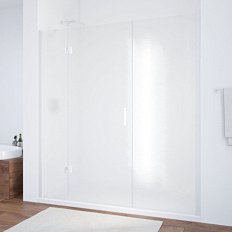 Душевая дверь профиль черный матовый стекло шиншилла Vegas-glass