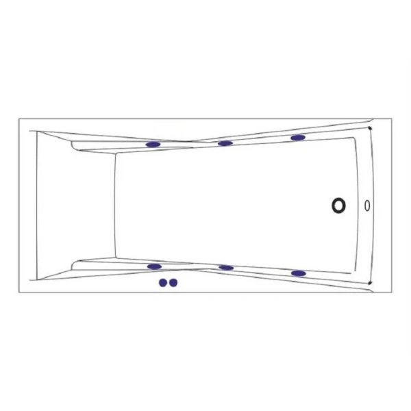 Ванна гидромассажная Whitecross Palace 0104.180080.100.SOFT.WH, 180 x 80 см, форсунки белые (детальная фотография), современныe, hi-tech