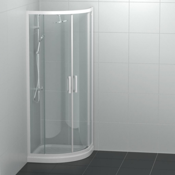Душевой уголок Ideal Standard Connect 2 80х80 см алюминиевый профиль (детальная фотография), полукруглые, четверть круга