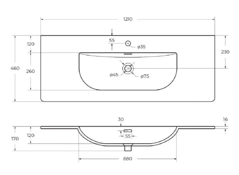 Раковина мебельная BelBagno 120 см белая BB-8099-120 (детальная фотография), в наличии