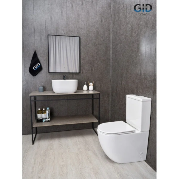 Раковина GID Creativo N9302wg 45 см белая матовая/белый графит 51220 (детальная фотография), 45 см