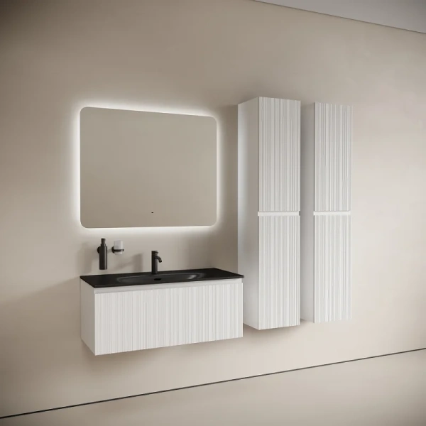 Тумба под раковину подвесная Sancos Code 100 см белая CD100W (детальная фотография), белая