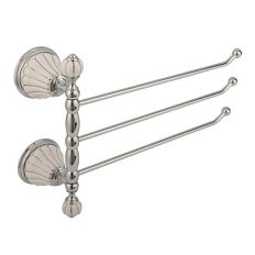 Полотенцедержатель Migliore Olivia белая керамика с декором платина, хром